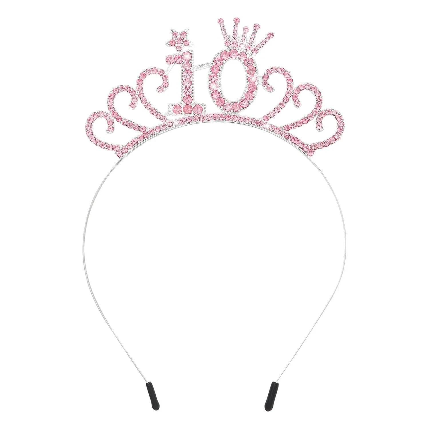10th Birthday Decorations for Girl Happy Birthday Crown Birthday Girl Headband Princess Birthday Party Favors- Pink