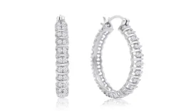 1/2 Carat Diamond Hoop Earrings, 1 Inch - Ships Same/Next Day!