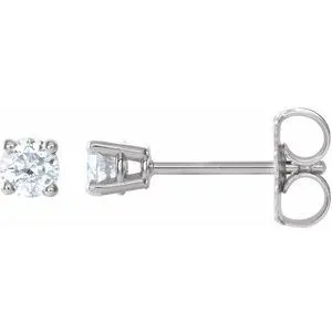 14K White 1/5 CTW Natural Diamond Stud Earrings