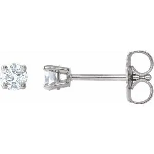 14K White 1/5 CTW Natural Diamond Stud Earrings