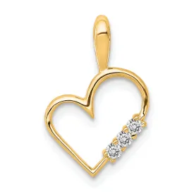 14k Yellow Gold l1 Clarity G-I Color 1/20ct. Diamond Heart Pendant