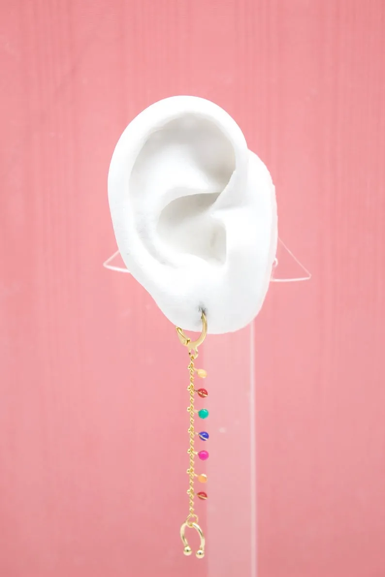 18K Gold Filled Long Drop Dangle Earrings