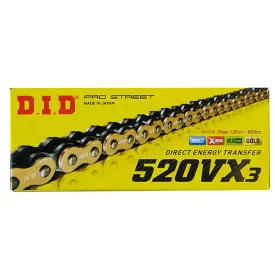 520VX3 x 110FB G&B X'Ring Solid Bush DID chain w/clip (520VX3110G)