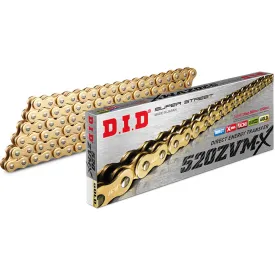 520ZVM-X x 98ZB Gold X'Ring DID chain w/rivet link (520ZVMX98G)