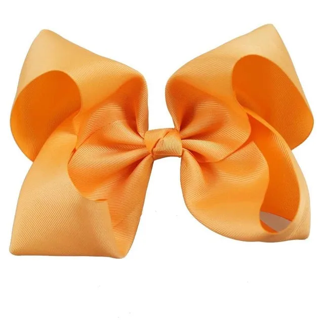 8" Handmade Solid Large Hair Bow For Girls Kids