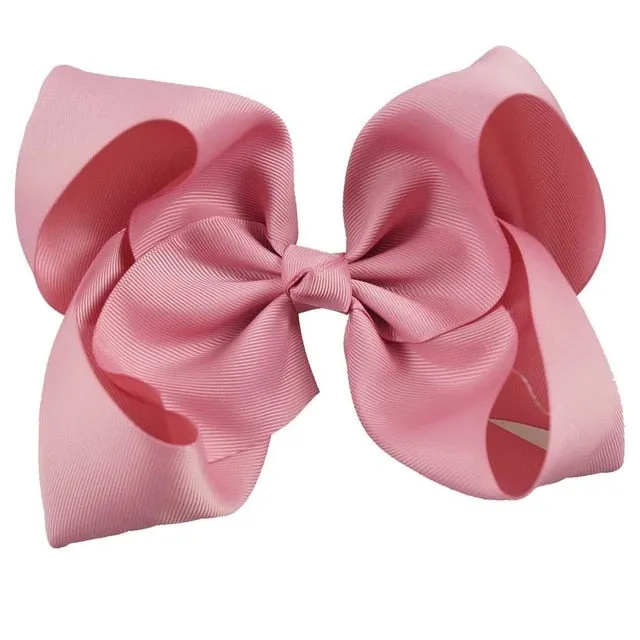 8" Handmade Solid Large Hair Bow For Girls Kids