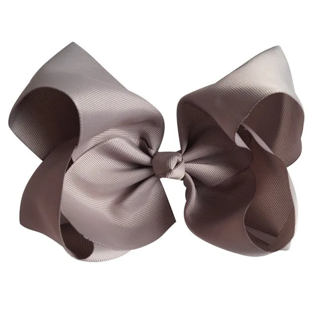8" Handmade Solid Large Hair Bow For Girls Kids