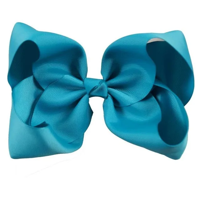 8" Handmade Solid Large Hair Bow For Girls Kids
