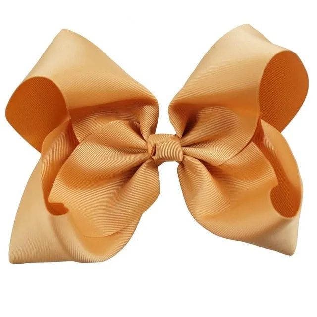 8" Handmade Solid Large Hair Bow For Girls Kids