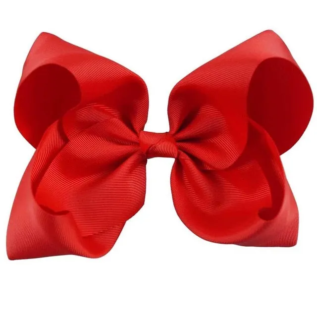 8" Handmade Solid Large Hair Bow For Girls Kids