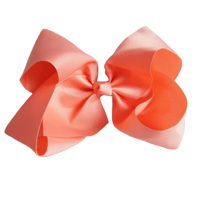8" Handmade Solid Large Hair Bow For Girls Kids