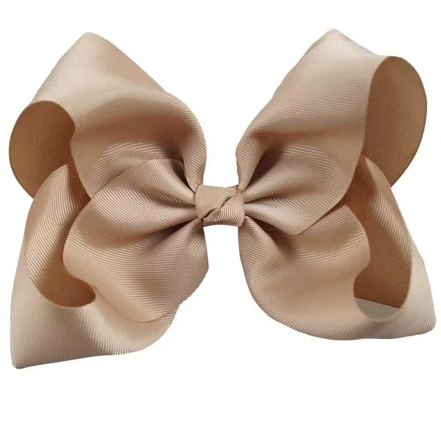 8" Handmade Solid Large Hair Bow For Girls Kids