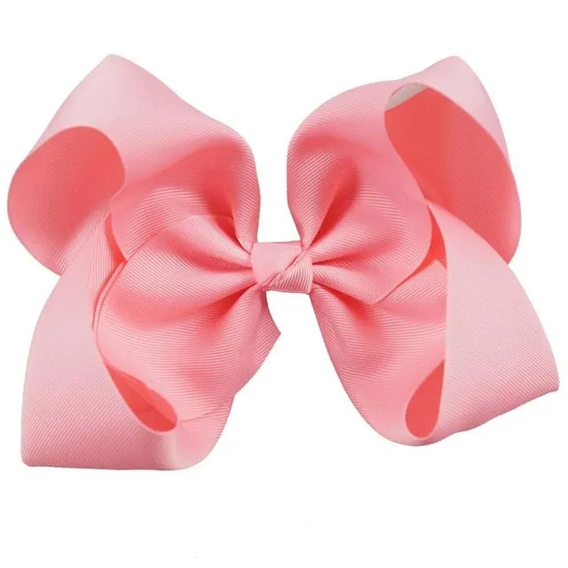 8" Handmade Solid Large Hair Bow For Girls Kids