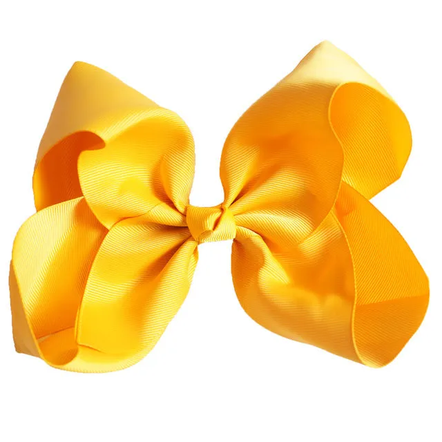 8" Handmade Solid Large Hair Bow For Girls Kids