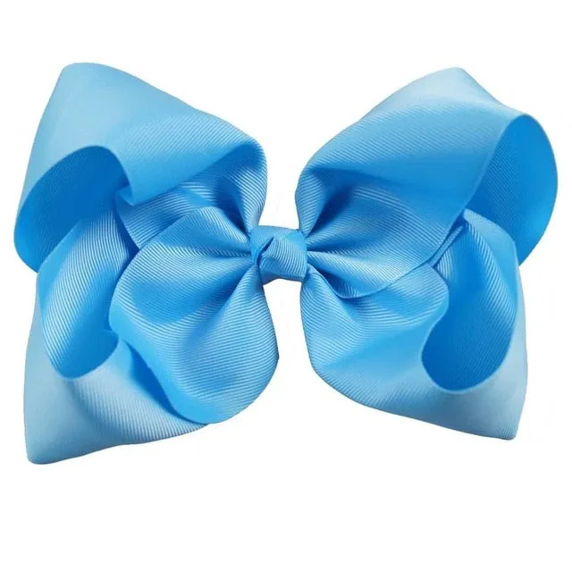 8" Handmade Solid Large Hair Bow For Girls Kids