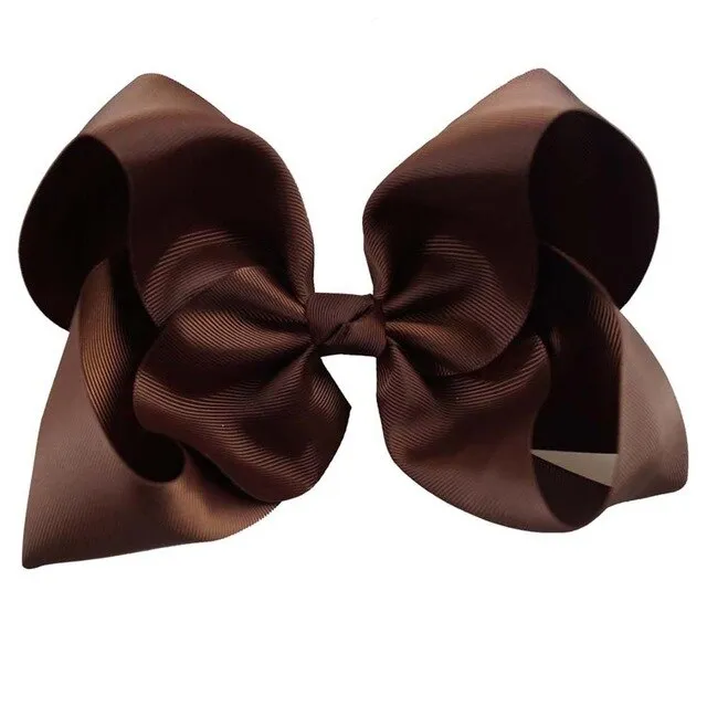 8" Handmade Solid Large Hair Bow For Girls Kids