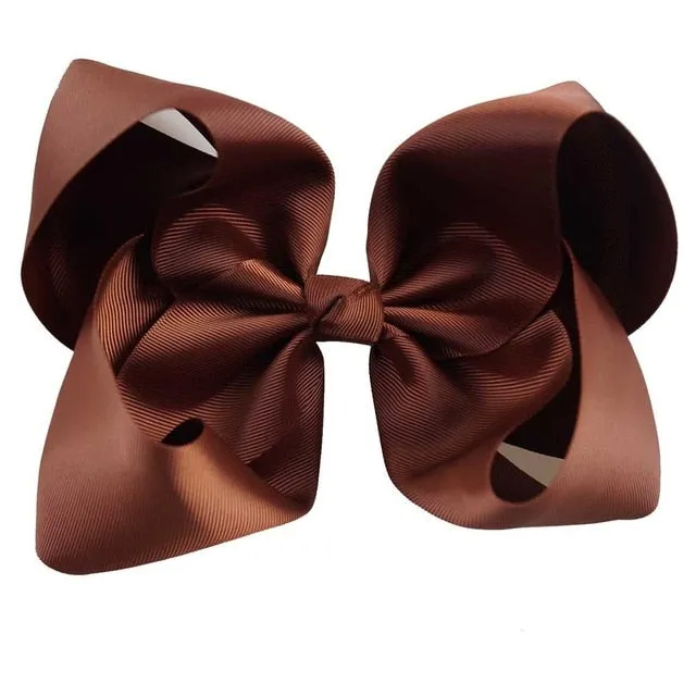 8" Handmade Solid Large Hair Bow For Girls Kids