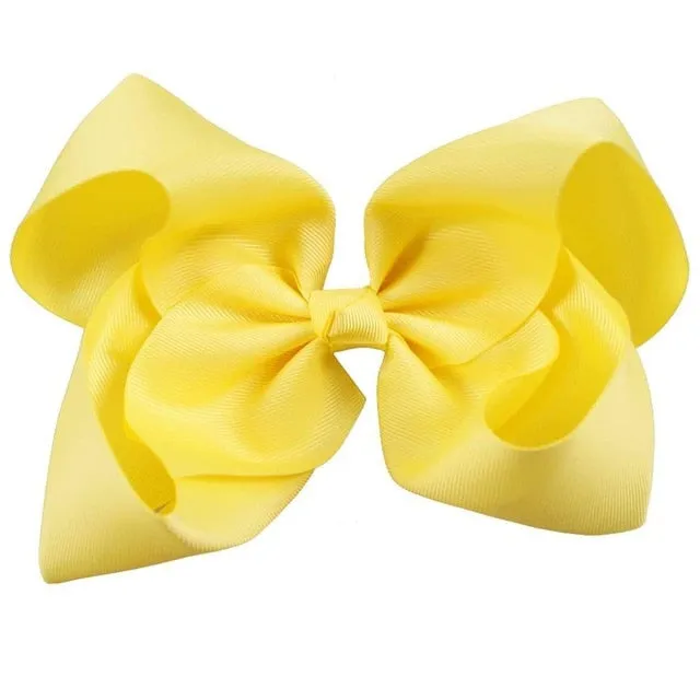 8" Handmade Solid Large Hair Bow For Girls Kids