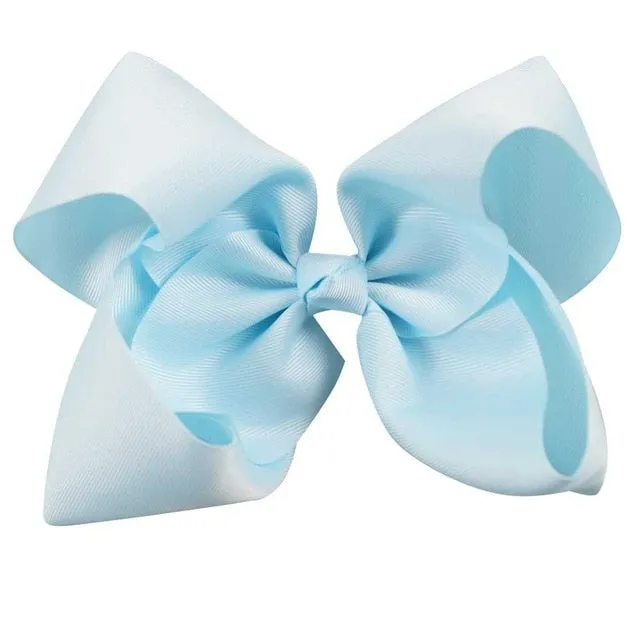 8" Handmade Solid Large Hair Bow For Girls Kids