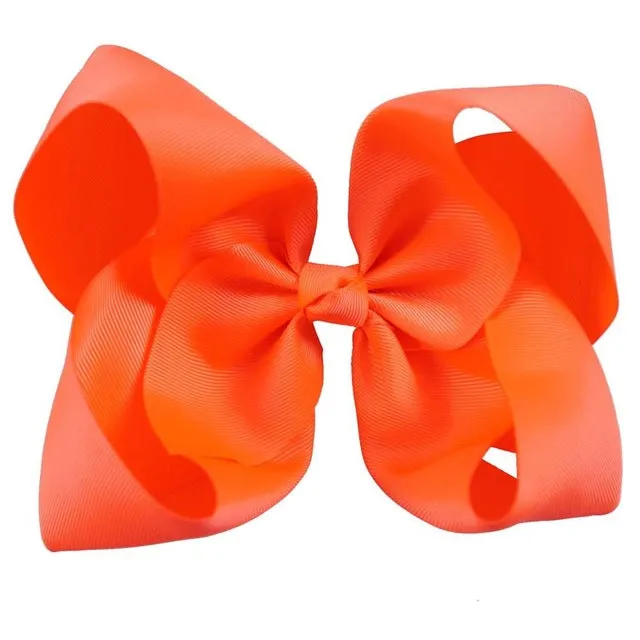 8" Handmade Solid Large Hair Bow For Girls Kids