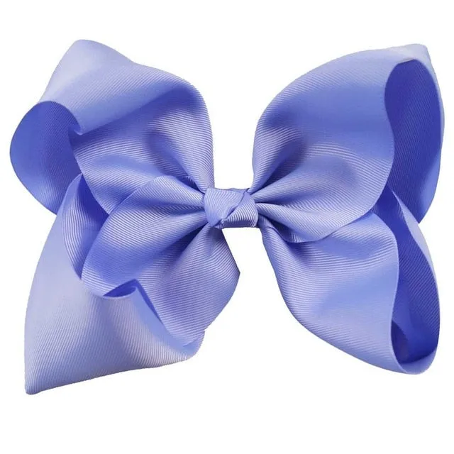 8" Handmade Solid Large Hair Bow For Girls Kids