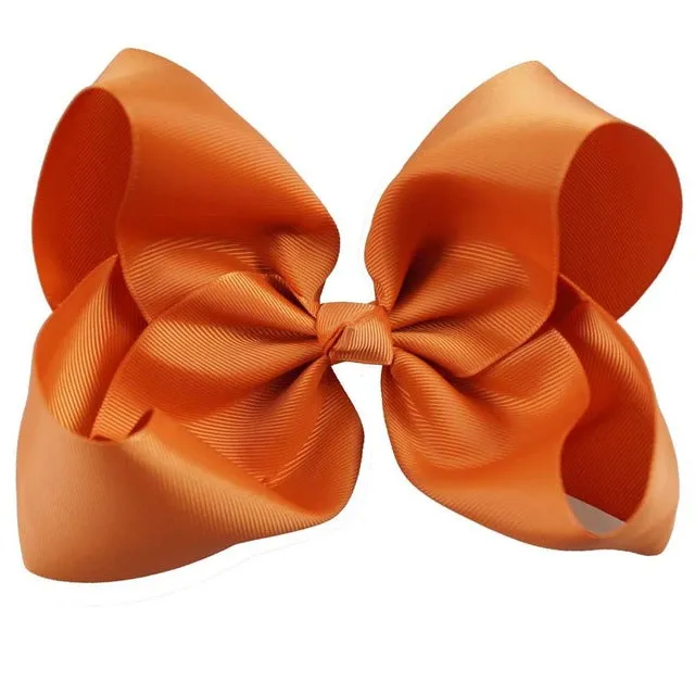 8" Handmade Solid Large Hair Bow For Girls Kids