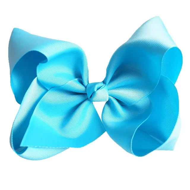 8" Handmade Solid Large Hair Bow For Girls Kids