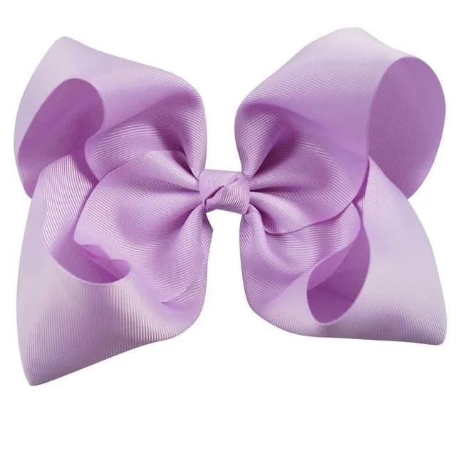 8" Handmade Solid Large Hair Bow For Girls Kids