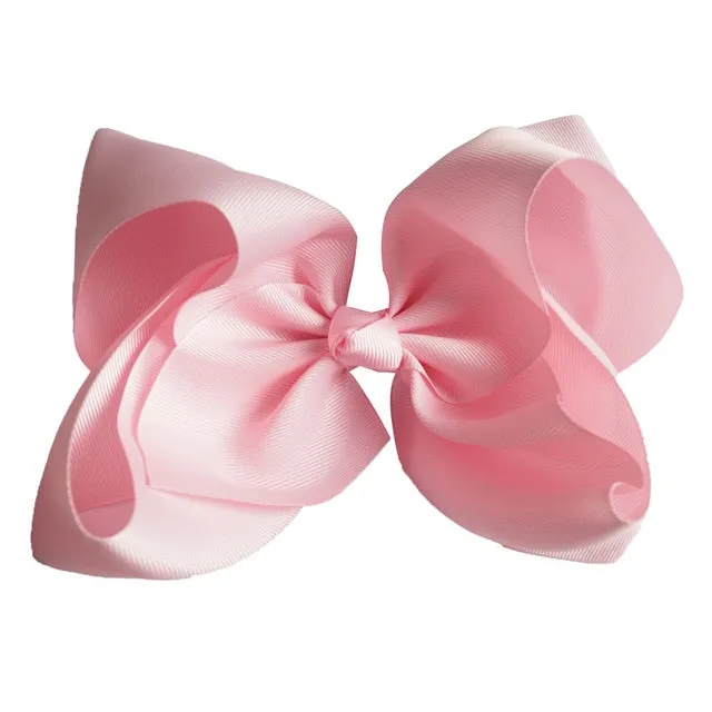 8" Handmade Solid Large Hair Bow For Girls Kids