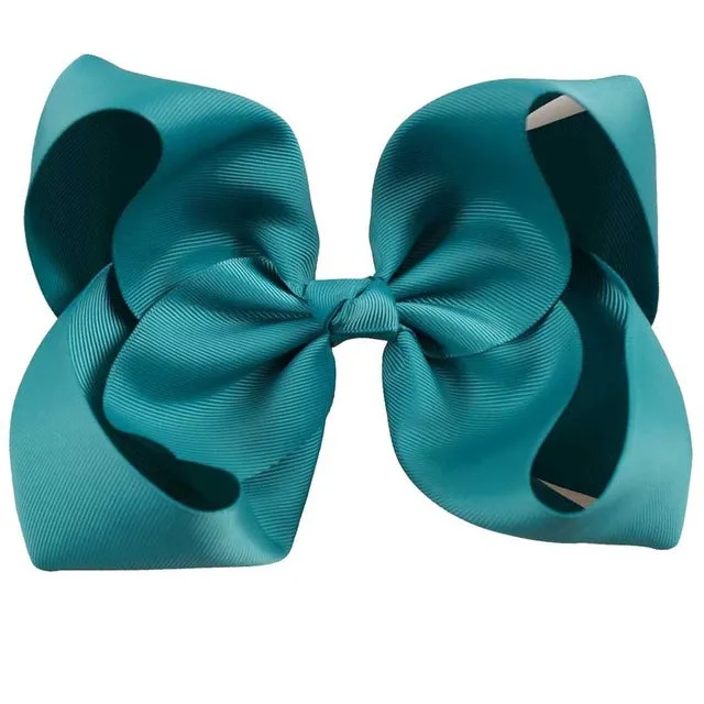 8" Handmade Solid Large Hair Bow For Girls Kids