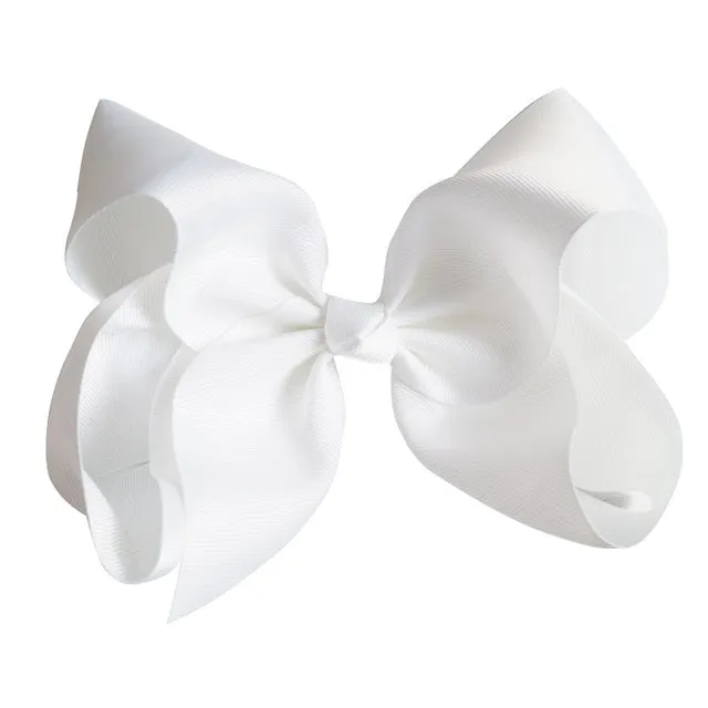8" Handmade Solid Large Hair Bow For Girls Kids