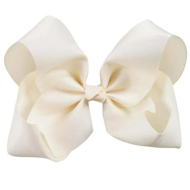 8" Handmade Solid Large Hair Bow For Girls Kids