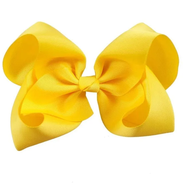 8" Handmade Solid Large Hair Bow For Girls Kids