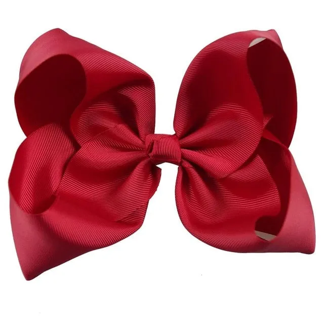 8" Handmade Solid Large Hair Bow For Girls Kids