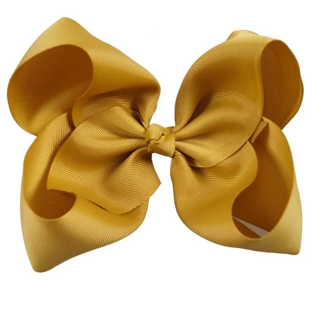8" Handmade Solid Large Hair Bow For Girls Kids