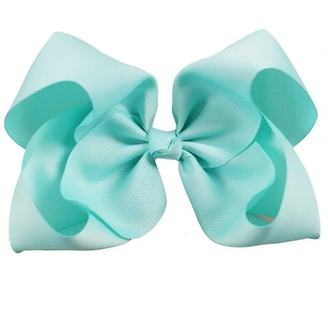 8" Handmade Solid Large Hair Bow For Girls Kids