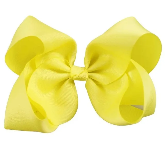8" Handmade Solid Large Hair Bow For Girls Kids