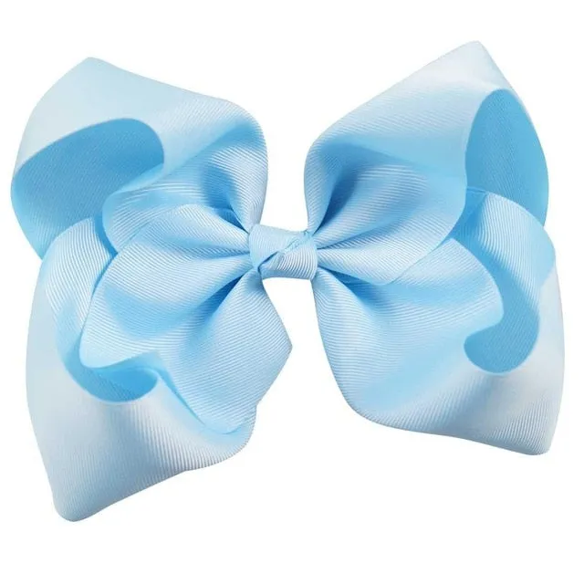 8" Handmade Solid Large Hair Bow For Girls Kids