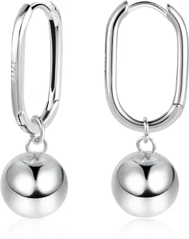925 Sterling Silver Ball Drop Dangle Earrings Hypoallergenic Ball Drop Earrings for Women Fashion Jewelry