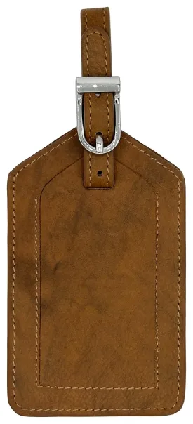 Antique Saddle Genuine Top Grain Leather Luggage Tag