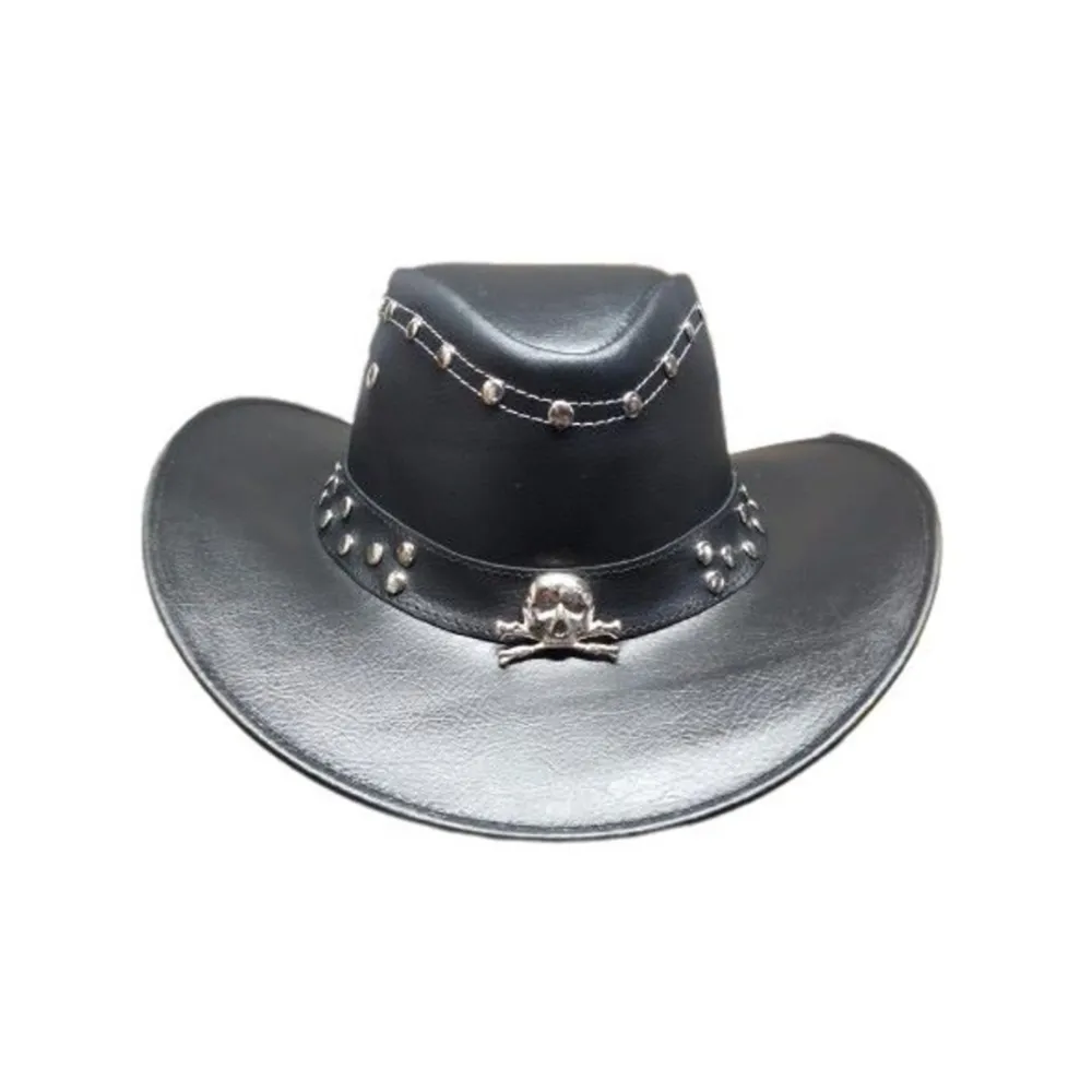 Beads Style Craft Cowboy Leather Top Hat