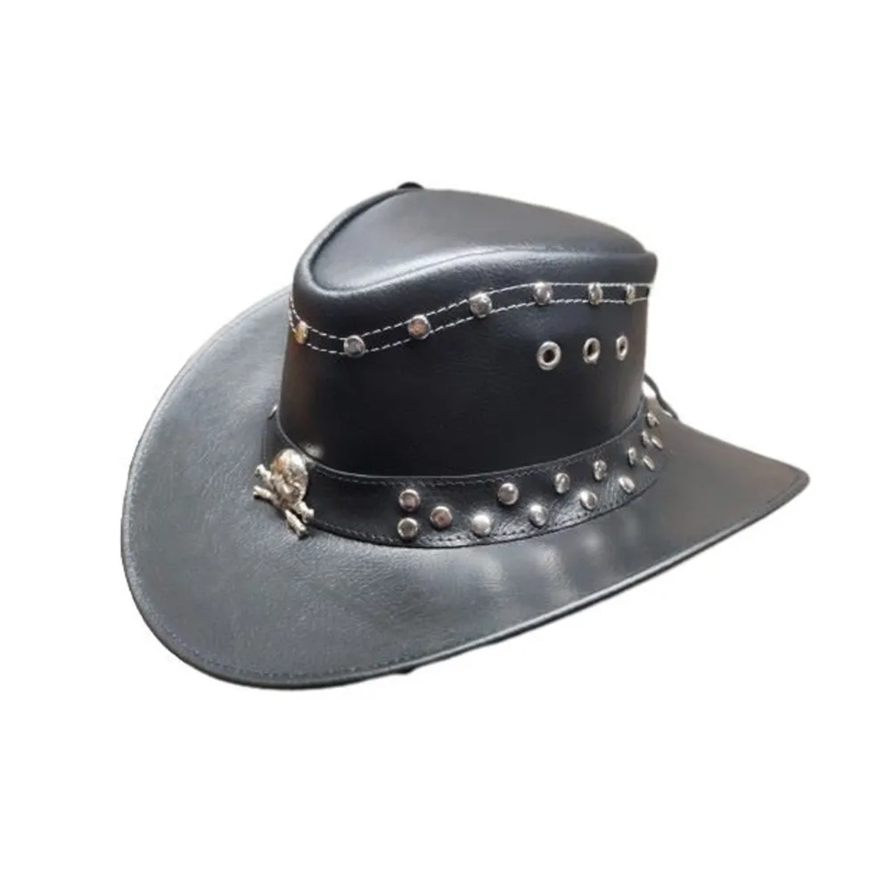 Beads Style Craft Cowboy Leather Top Hat