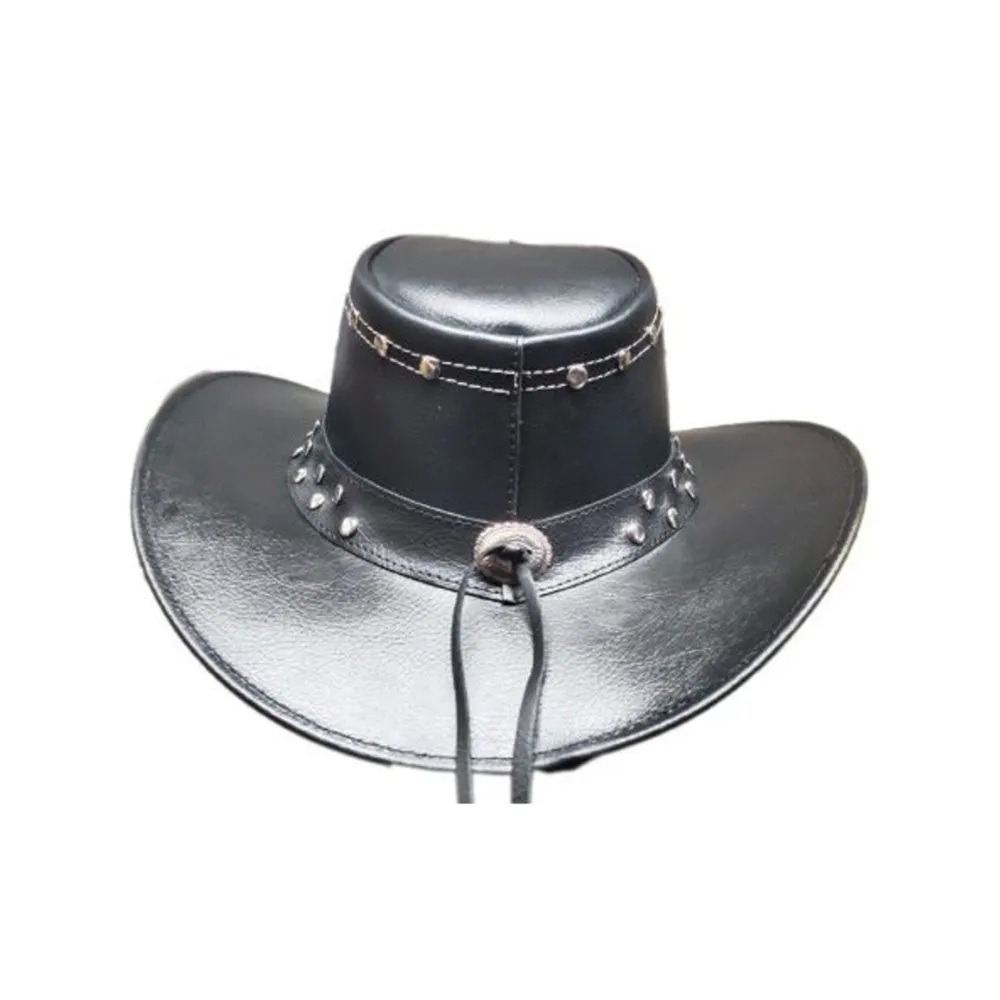Beads Style Craft Cowboy Leather Top Hat
