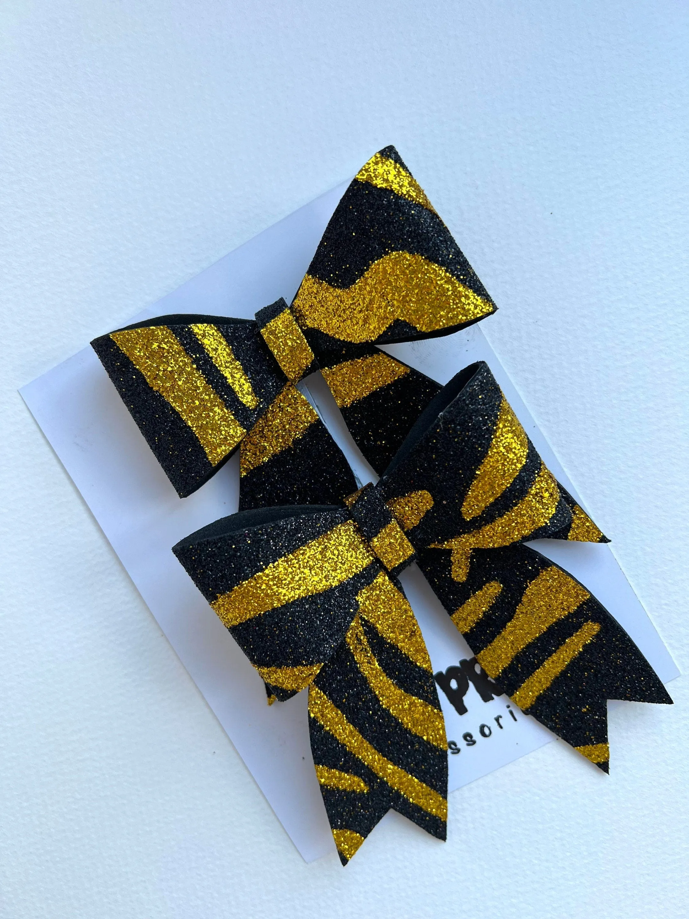 Black and Gold Glitter Mini Pigtail Bow Set Pinwheel Baby Bow Hello 5th Grade Accessories Halloween Party Baby Black Glitter Bows
