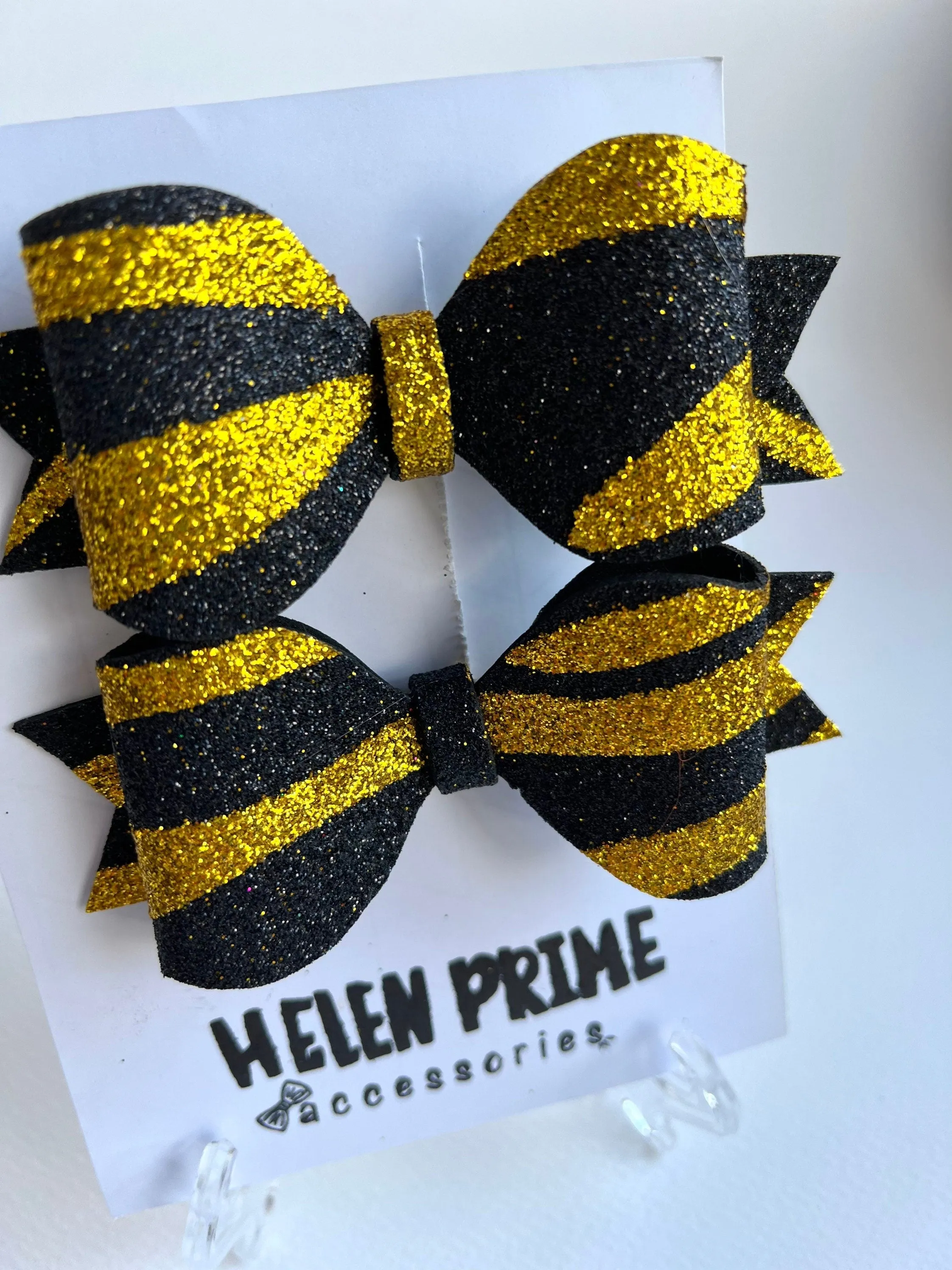 Black Gold Glitter Mini Pigtail Bow Set Safari inspired Pinwheel Baby Bow Hello 1st Grade Accessories Halloween Party Baby Accessories