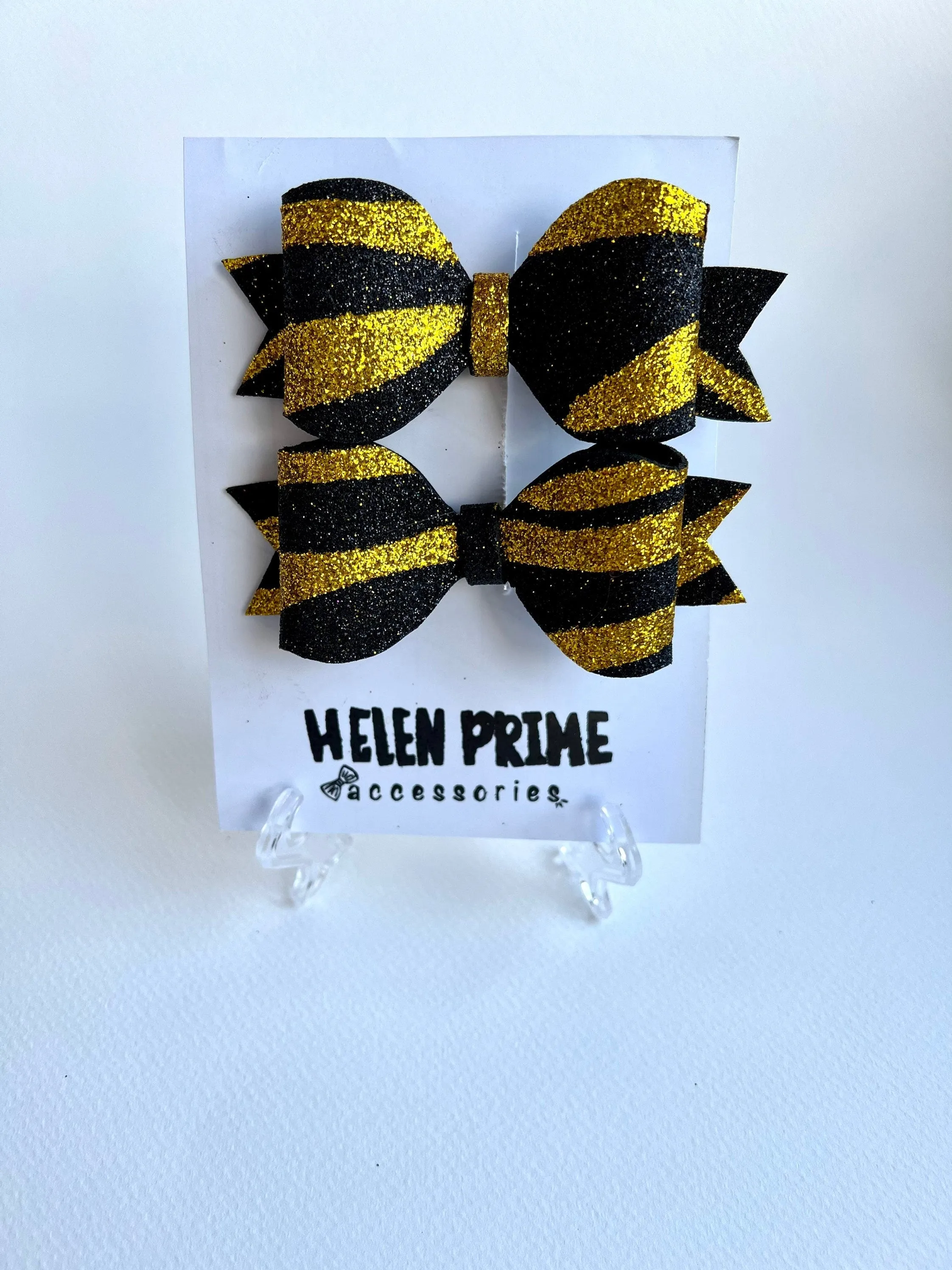 Black Gold Glitter Mini Pigtail Bow Set Safari inspired Pinwheel Baby Bow Hello 1st Grade Accessories Halloween Party Baby Accessories