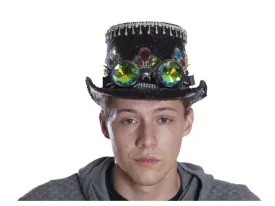 Burning man Hat top shy blue sequin hat