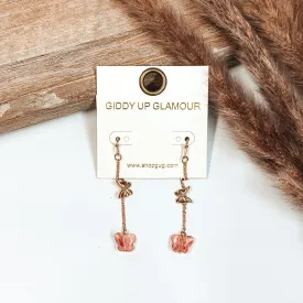 Butterfly Fly Away Earrings in Pink