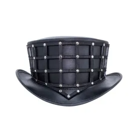 Cage Style Leather Top Hat