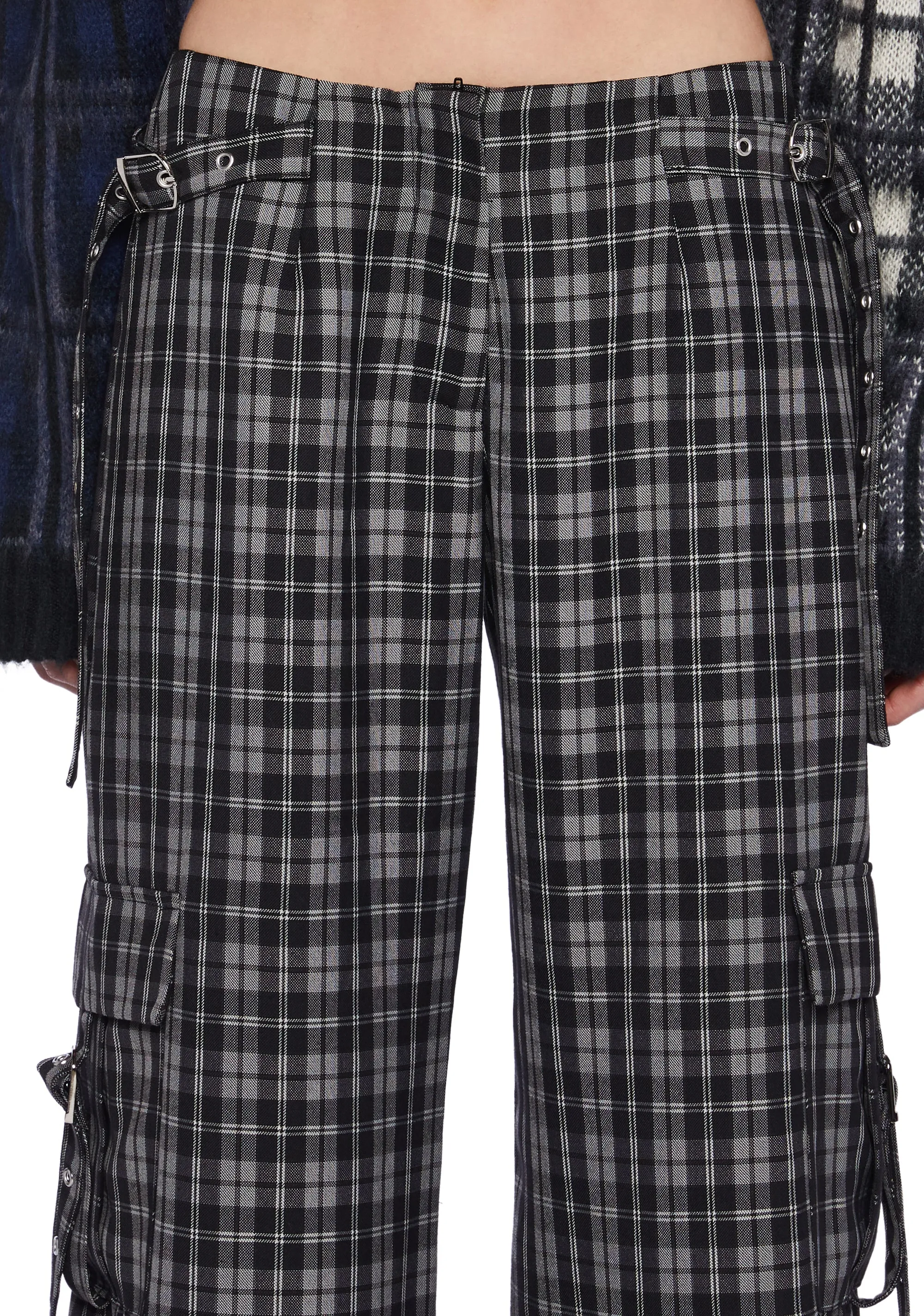 Checkered Wide Leg Trouser Pants